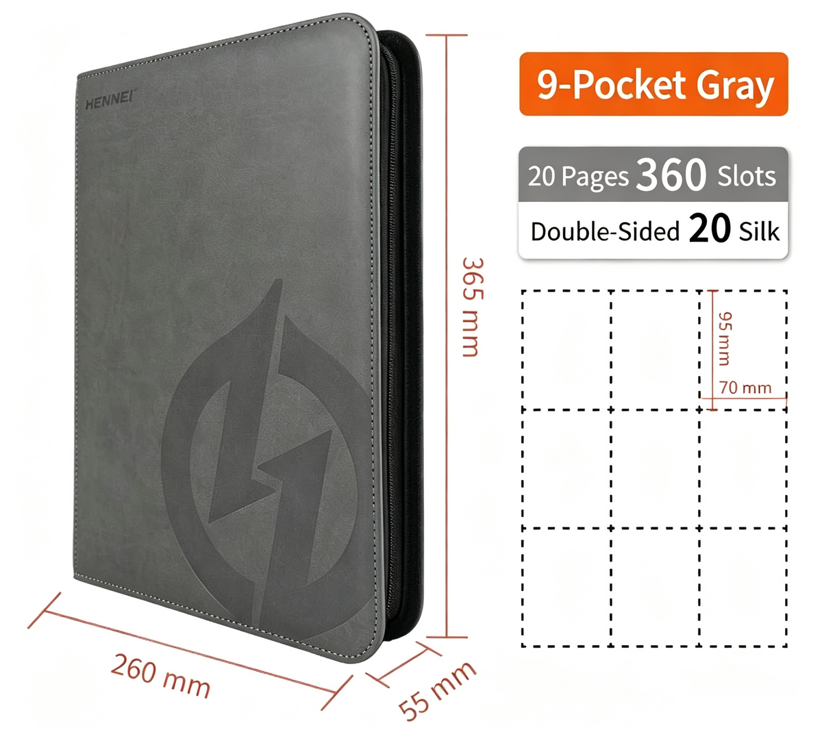 Premium 9-Pocket PU Trading Card Binder, Large Capacity Card Album