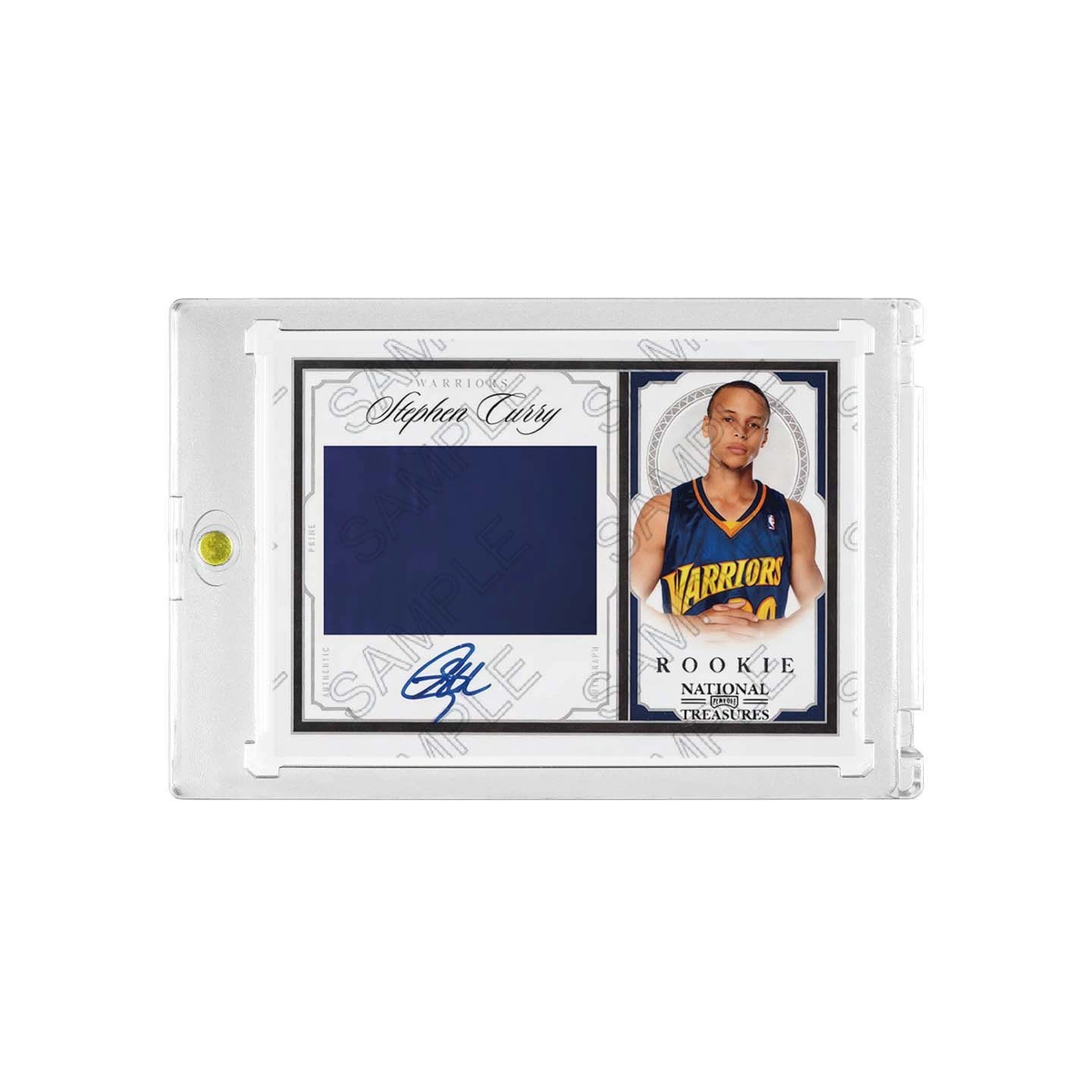 Warriors Stephen Curry National Treasures Rookie Patch Signature Card with Display Case